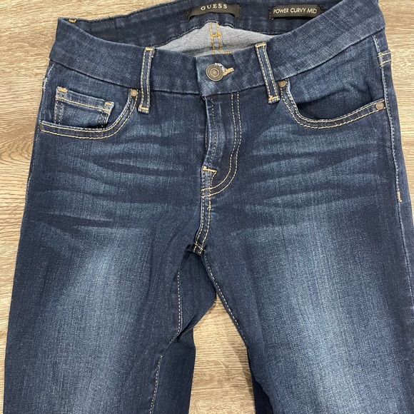 Guess power curvy mid-wash jeans. mid rise, worn once or twice. - Picture 1 of 8